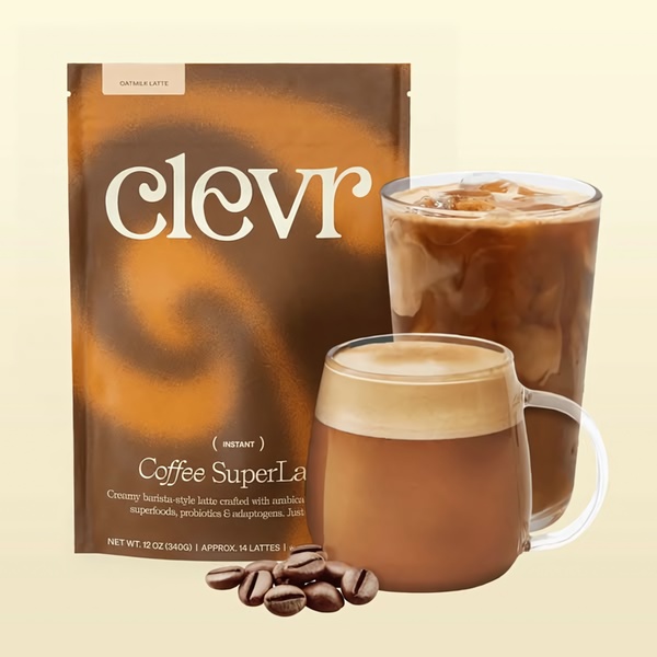 instant coffee, oat milk latte, coffee mix, latte mix, coffee drink, bestseller push, minimalist, calm, fresh, brown, neutral